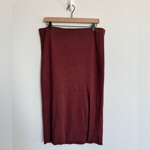 Abercrombie & Fitch Ribbed Sweater Midi Pencil Skirt Maroon Size XL